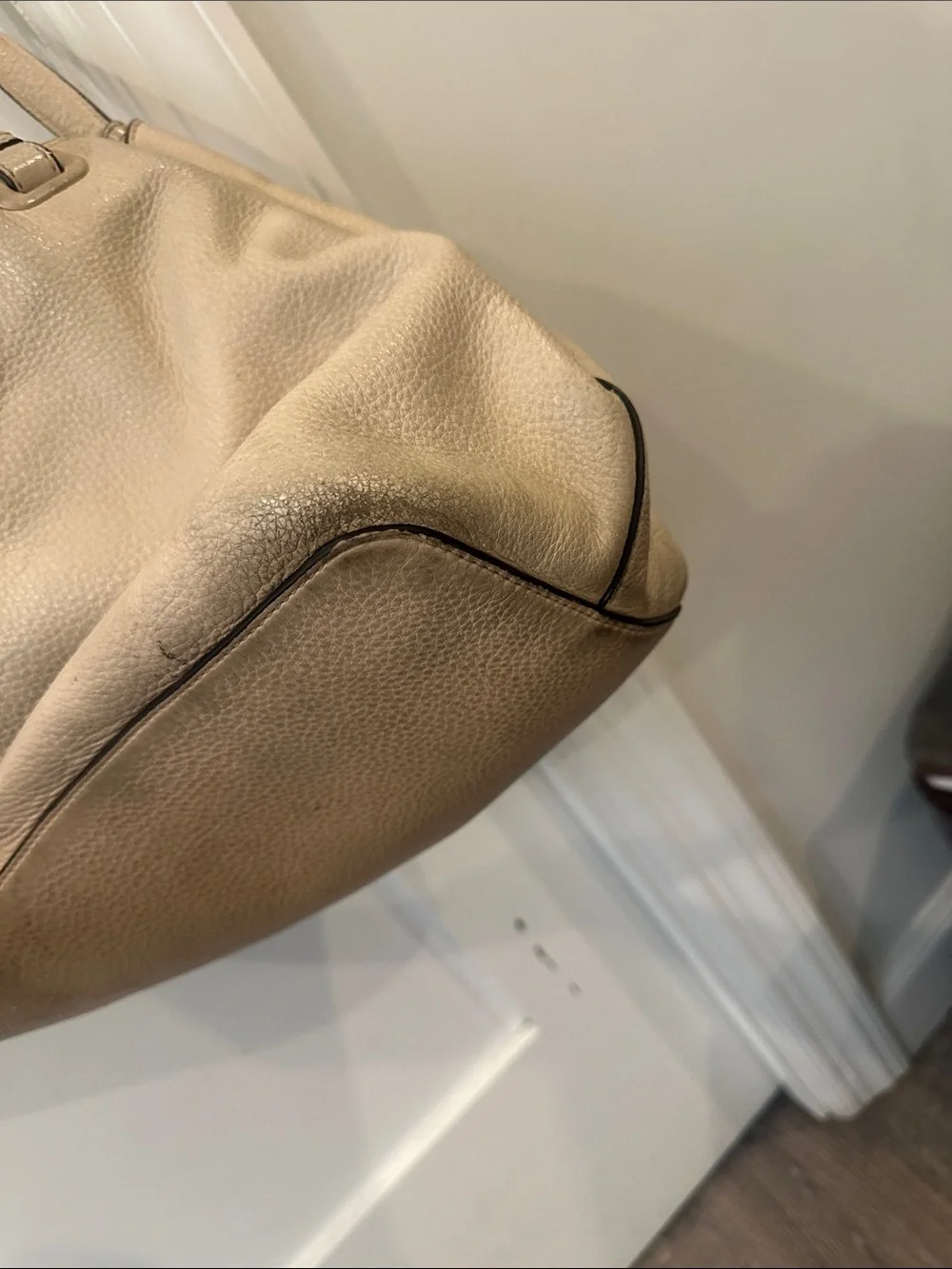 Tory Burch Pebbled Leather “Thea” Shoulder Bag in sweet melon
